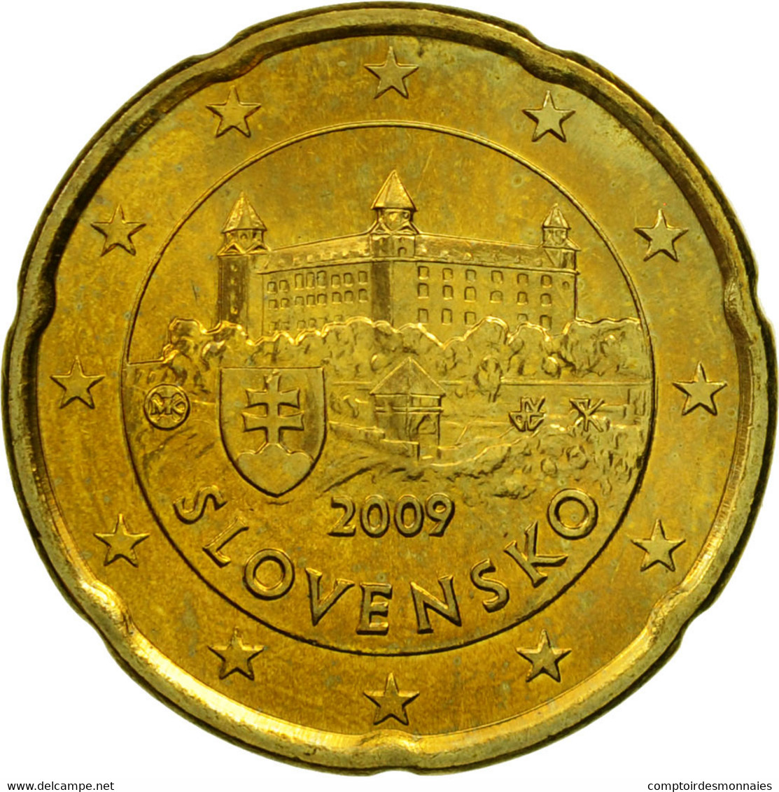 Slovaquie, 20 Euro Cent, 2009, SPL, Laiton, KM:99 - Slovaquie