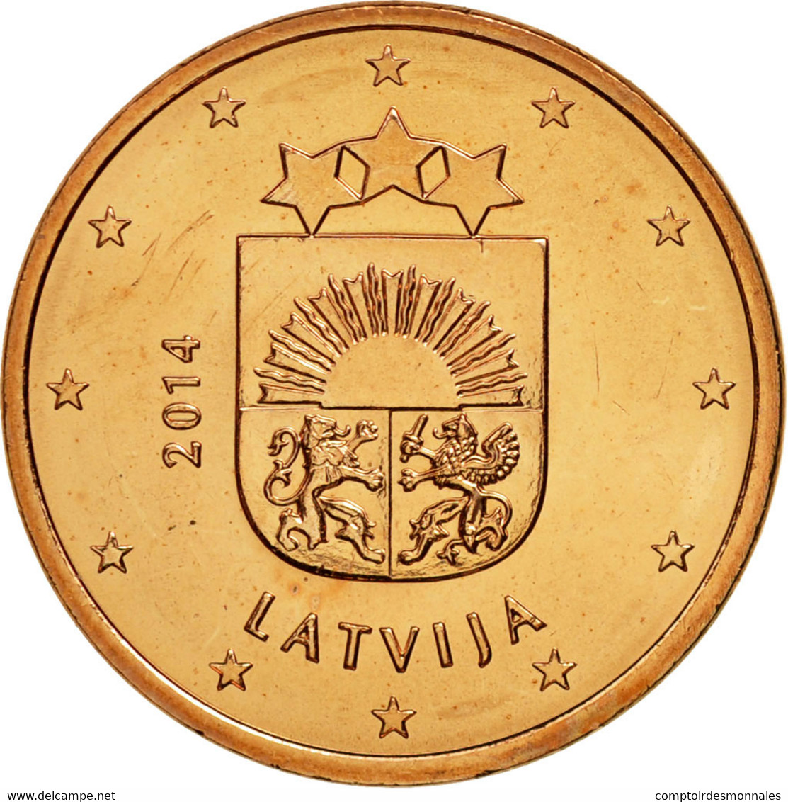 Latvia, 5 Euro Cent, 2014, SPL, Copper Plated Steel, KM:152 - Lettonie