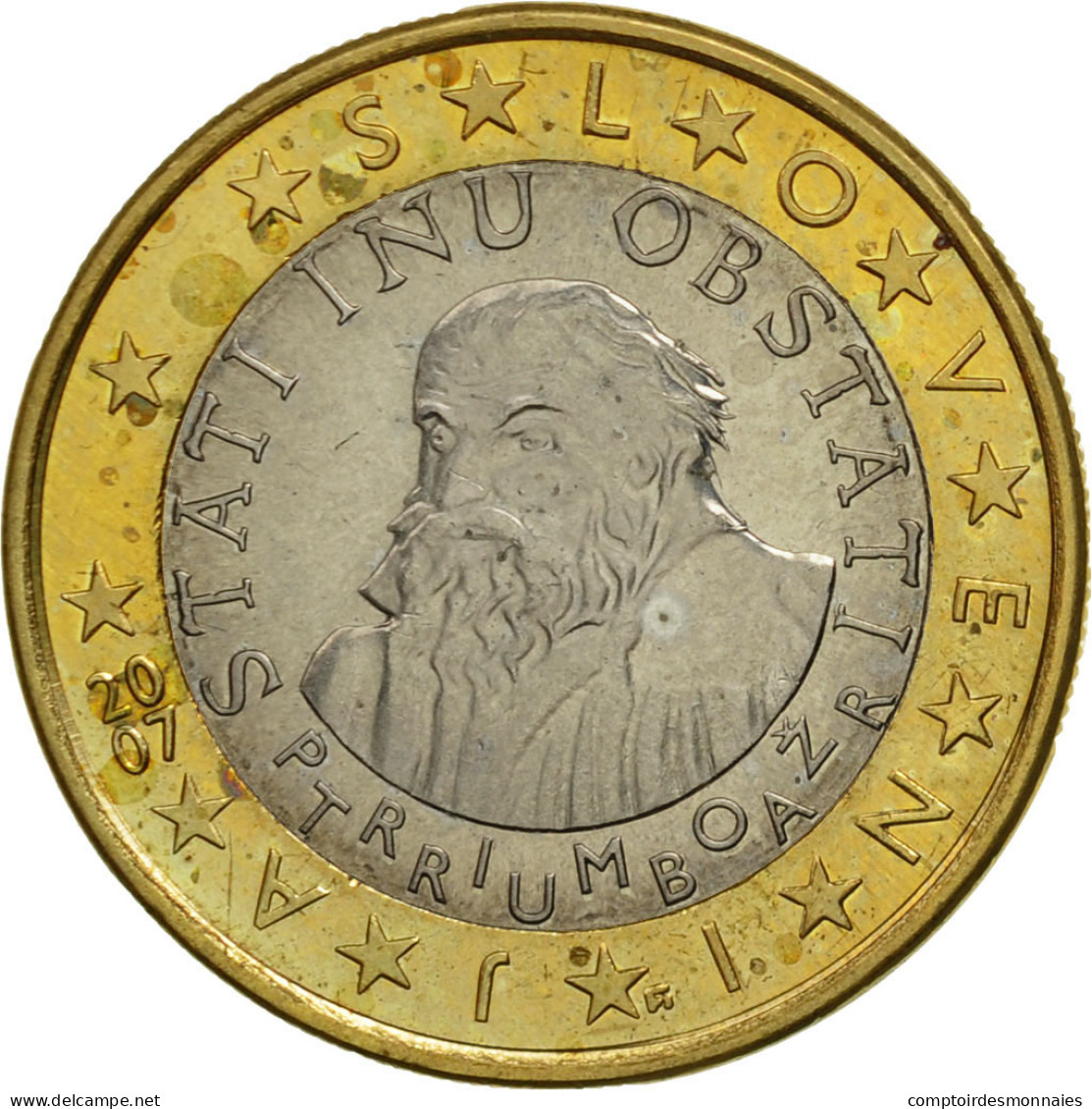 Slovénie, Euro, 2007, SPL, Bi-Metallic, KM:74 - Slovenia