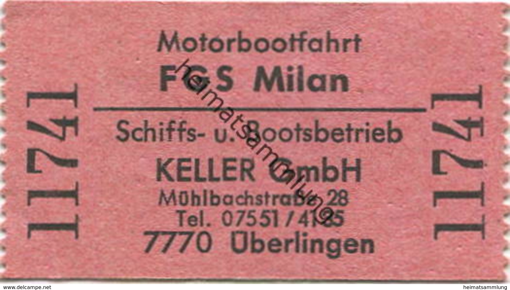 Deutschland - Motorbootfahrt FGS Milan - Schiffs- Und Bootsbetrieb Keller GmbH Überlingen - Fahrschein - Europa