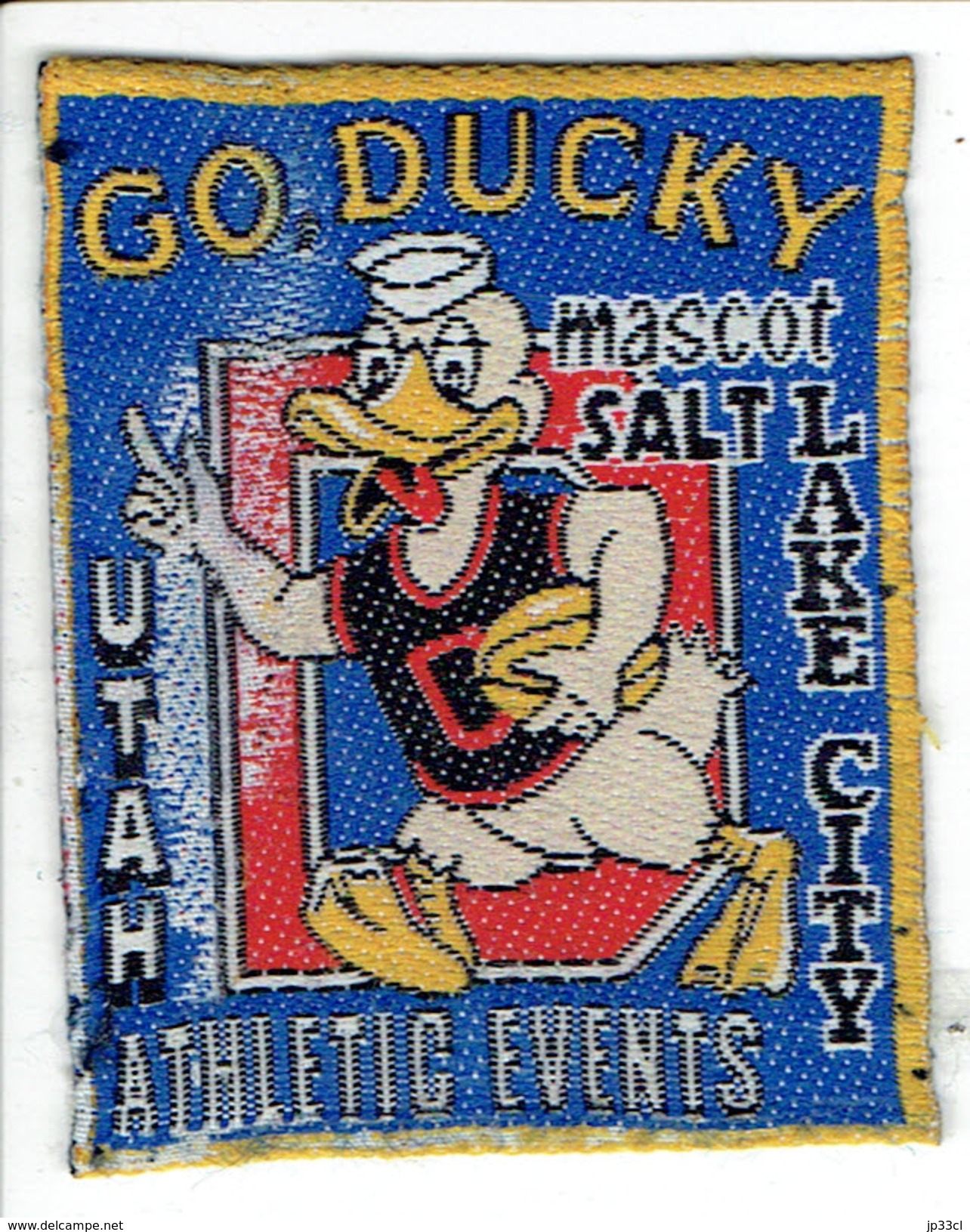 Badge En Tissu Go Ducky Mascot Salt Lake City Utah Athletic Events (format 5 X 6 Cm) - Athlétisme