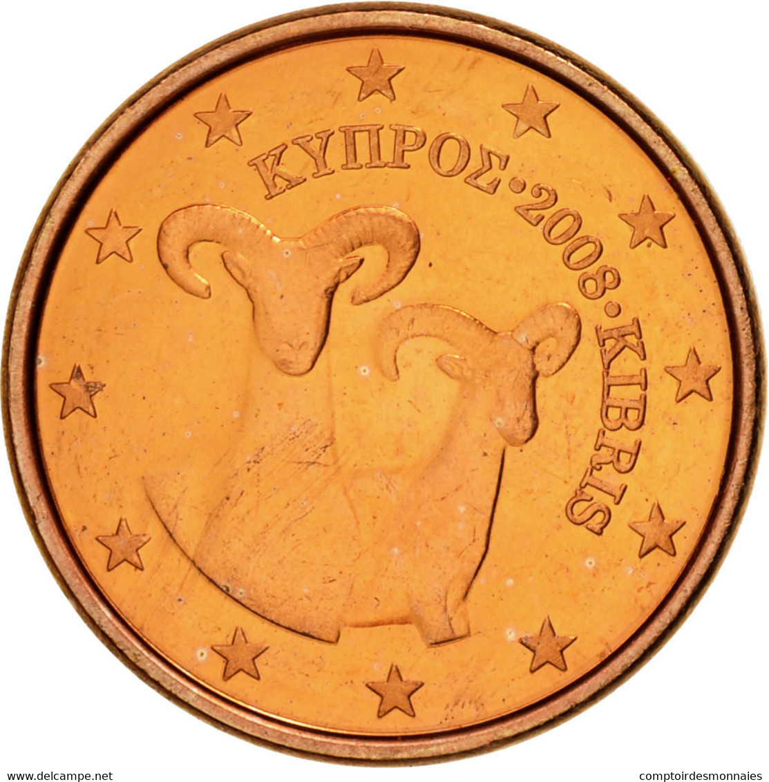 Chypre, Euro Cent, 2008, SPL, Copper Plated Steel, KM:78 - Zypern