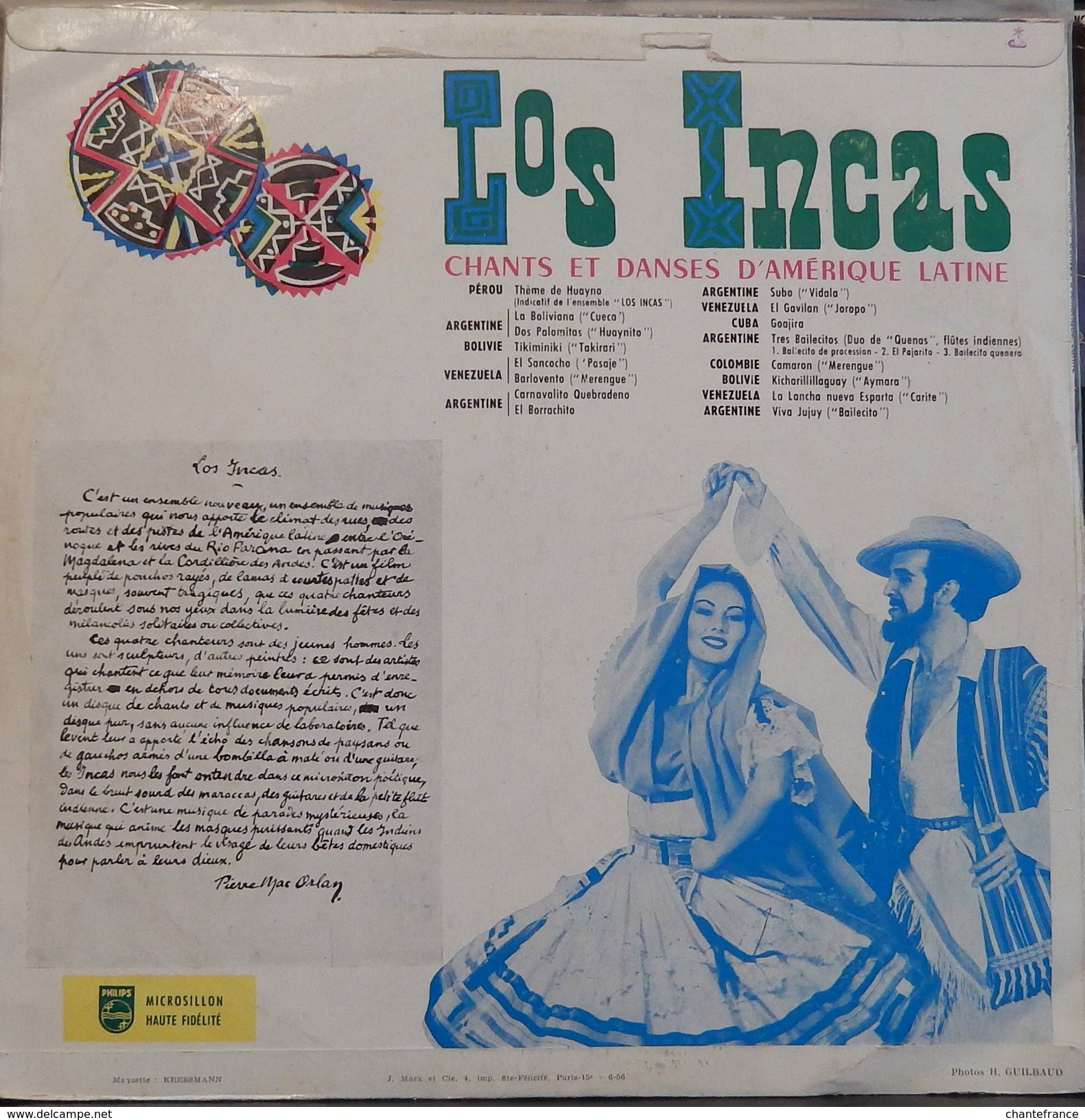 Los Incas 33t. LP *chants Et Danses D'amérique Latine* - World Music