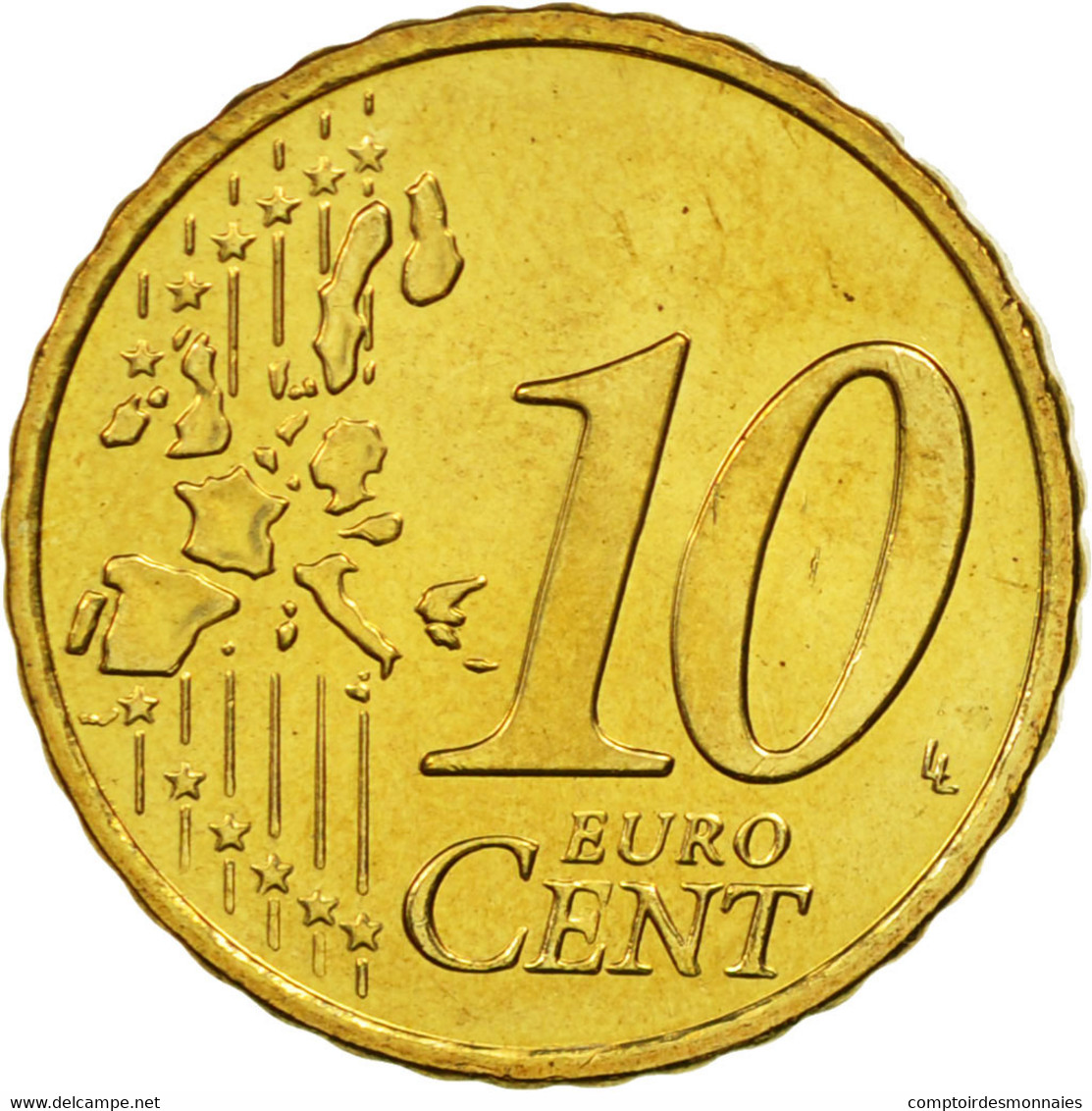 IRELAND REPUBLIC, 10 Euro Cent, 2003, SPL, Laiton, KM:35 - Ierland