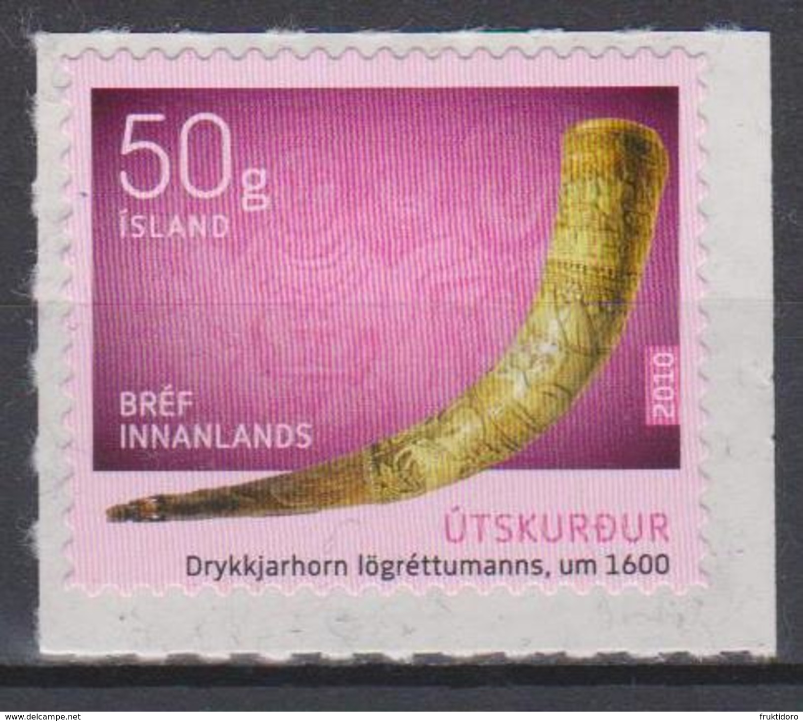 Iceland Mi 1286 Icelandic Craftmanship II Self-adhesive * * 2010 Wood And Bone Carvings - Judge's Drinking Horn - Ungebraucht