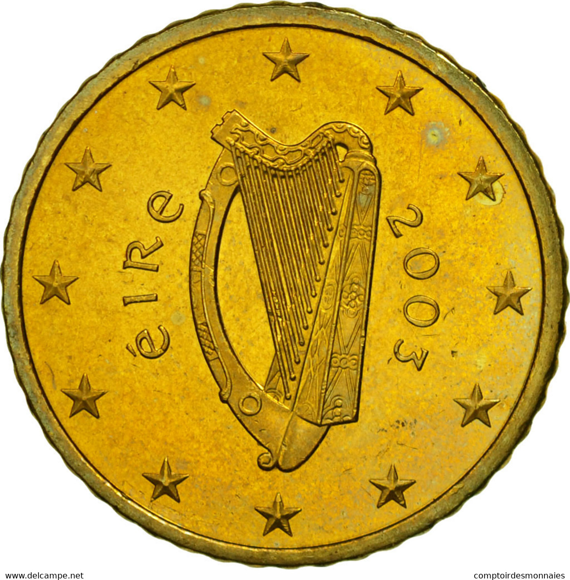 IRELAND REPUBLIC, 50 Euro Cent, 2003, SPL, Laiton, KM:37 - Irlanda