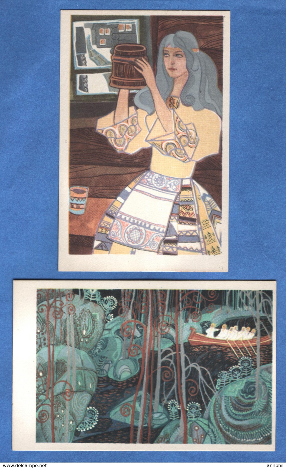 7392  Set of postcards Illustration epics of the north Kalevala With original cover