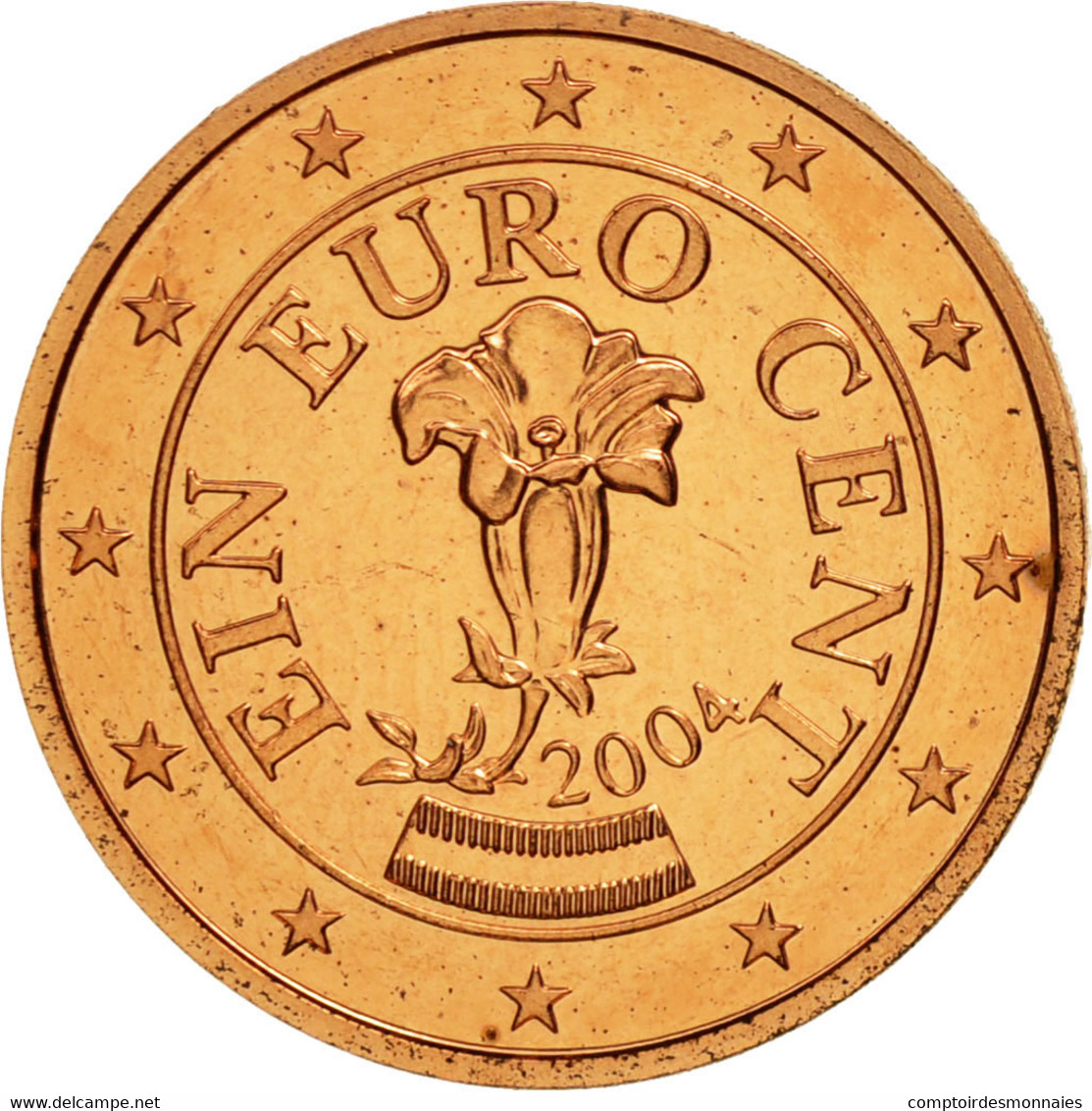 Autriche, Euro Cent, 2004, SPL, Copper Plated Steel, KM:3082 - Oostenrijk