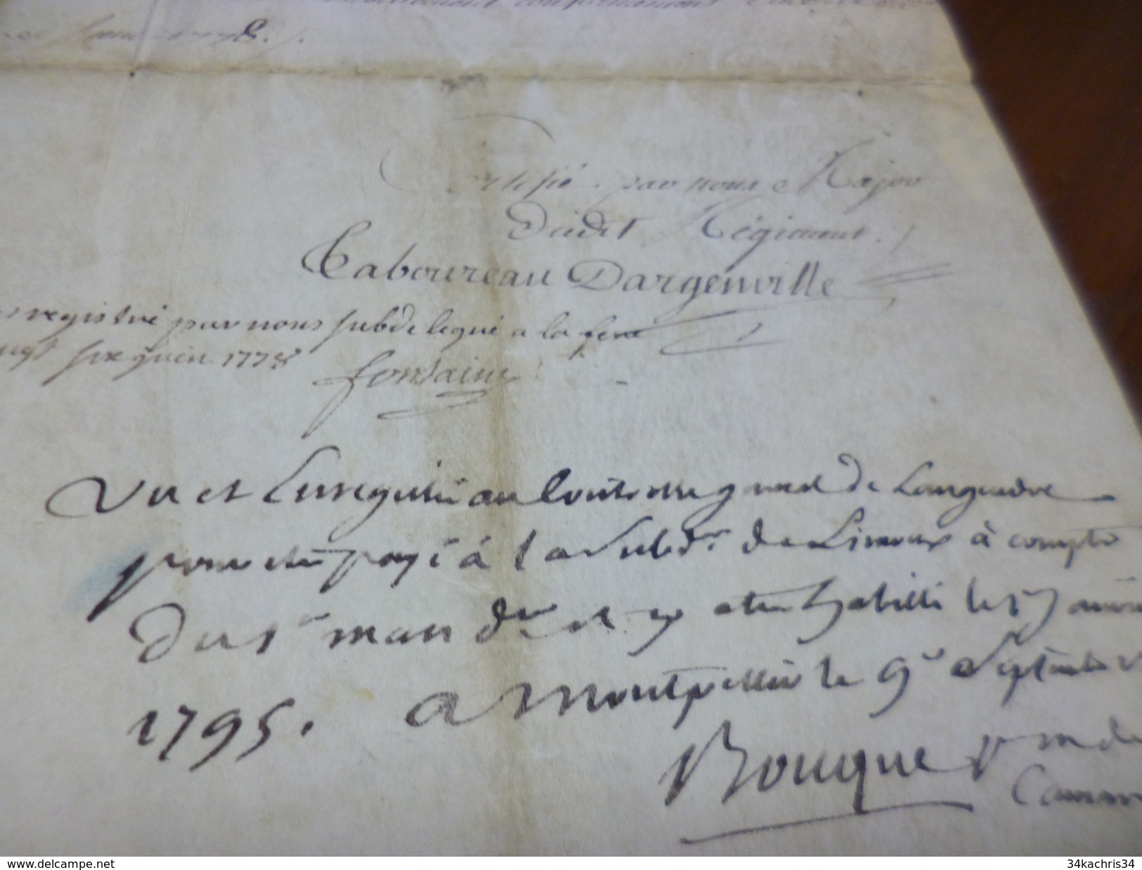 Parchemin certificat admission pension d184 saint Jean d'Angely 1775 Corps royal artillerie Cie Bombardiers de Rotarier
