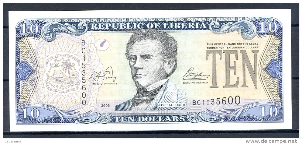 461-Liberia Billet De 10 Dollars 2003 BC153 Neuf - Liberia