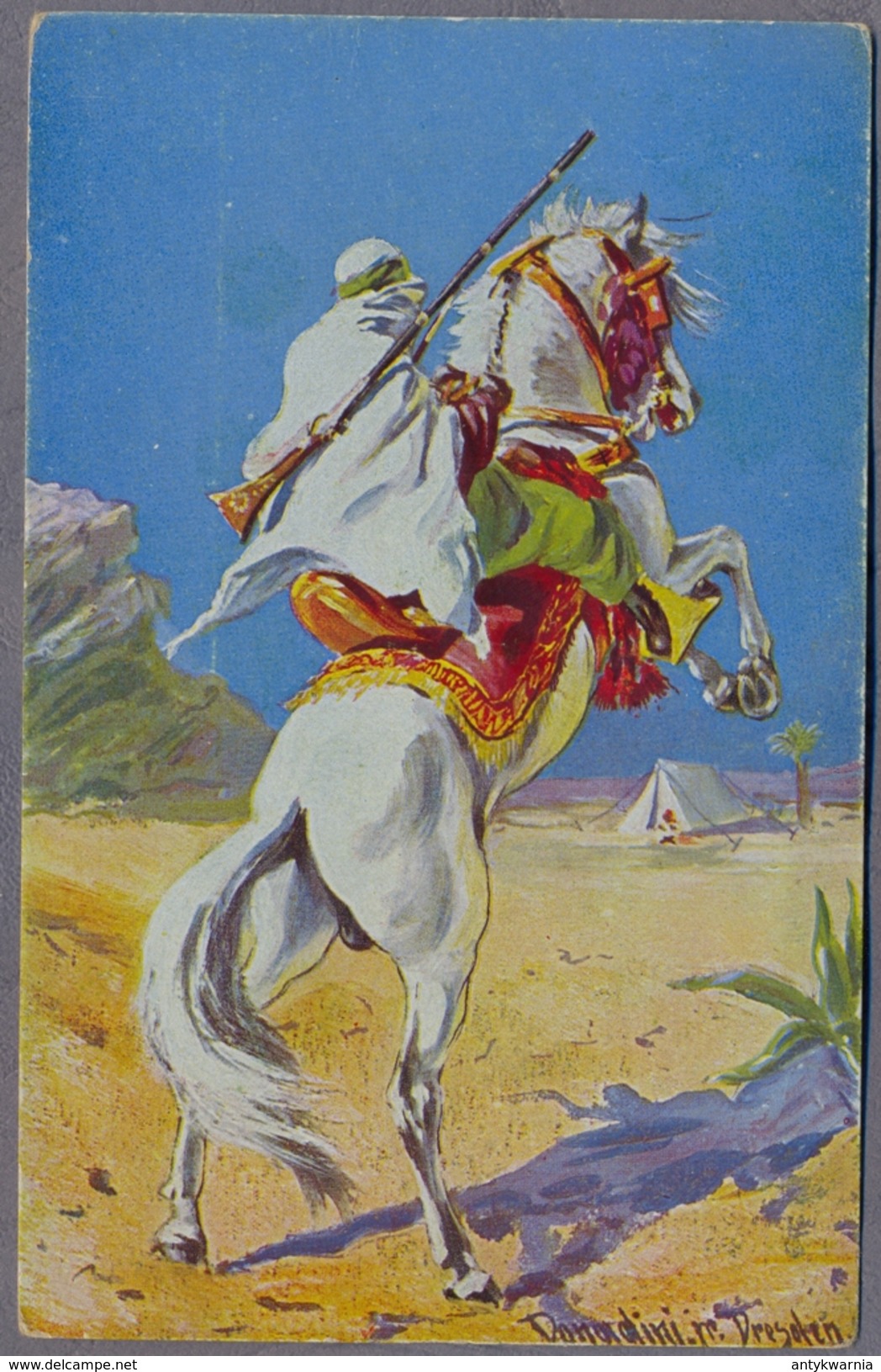 Donadini  Antonio Soldier On ARABIAN HORSE    About 1914y.    D690 - Donadini, Antonio