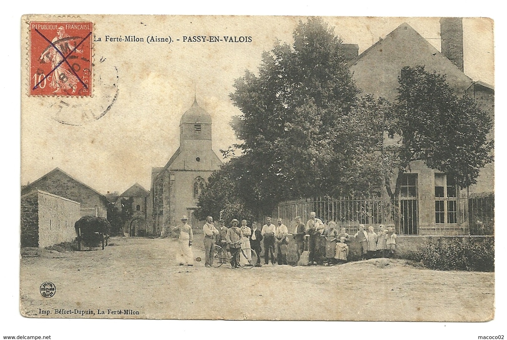 PASSY EN VALOIS Dpt02 Près De La Ferté Milon 1907 Animée Eglise - Autres & Non Classés