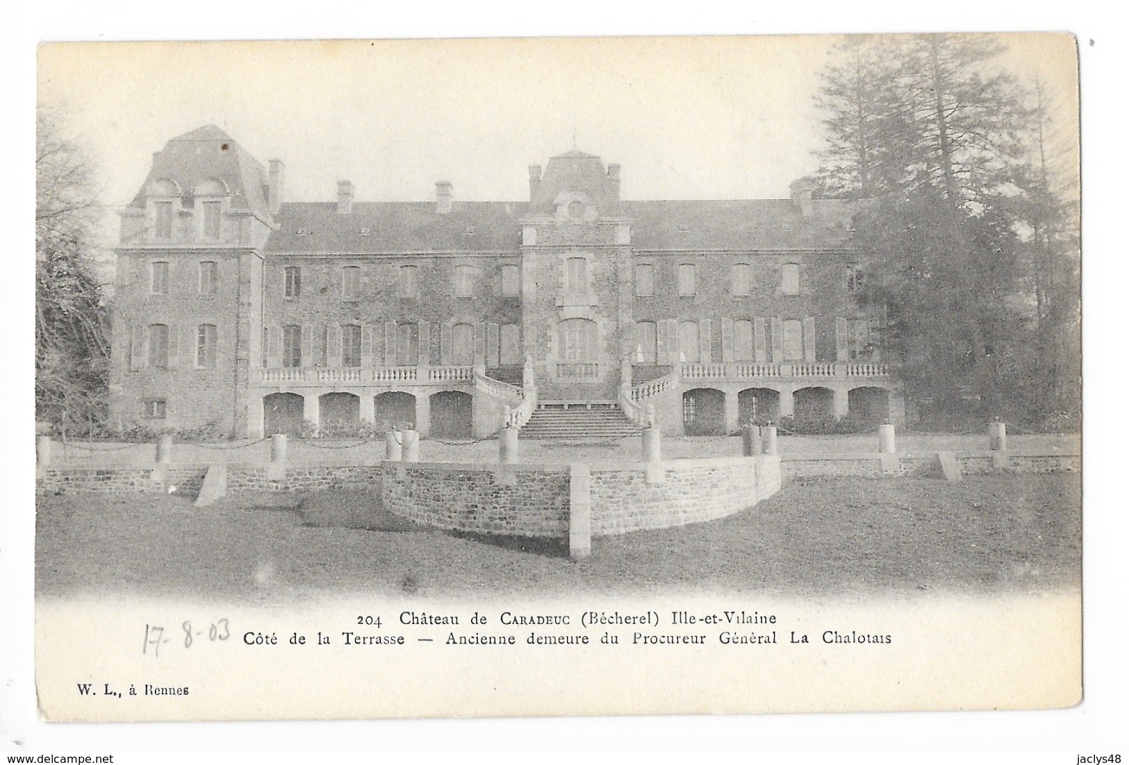 BECHEREL  (cpa 35)  Le Château De CARADEUC  Côté De La Terrasse  -   - L 1 - Bécherel