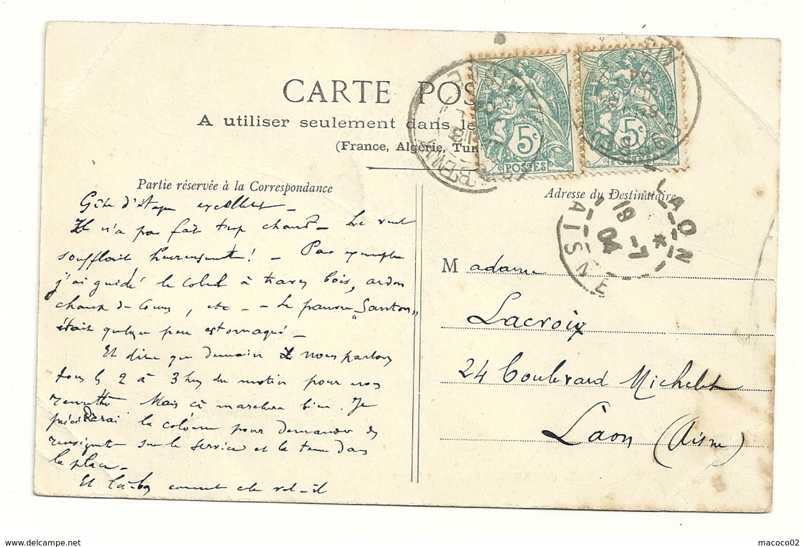 CORBENY Dpt02 La Rue De Craone Carte Nuage De 1904 - Sissonne