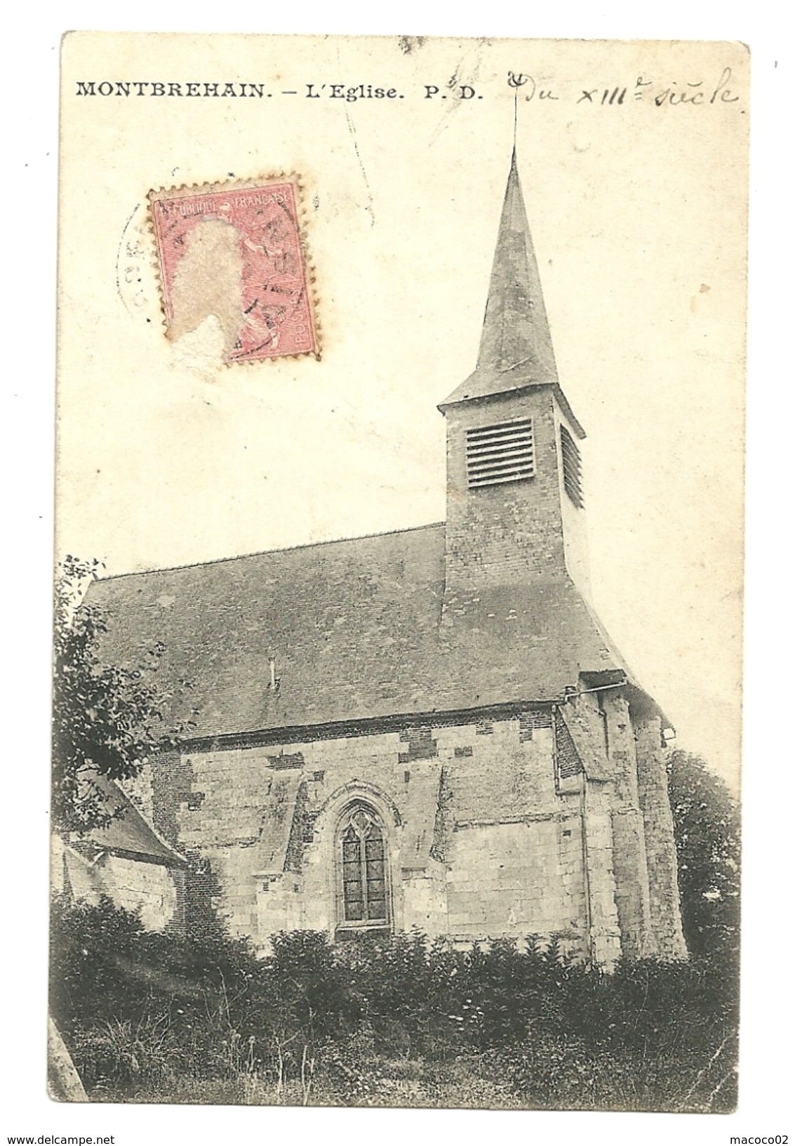 MONTBREHAIN Dpt02 L'Eglise 1906 - Sissonne
