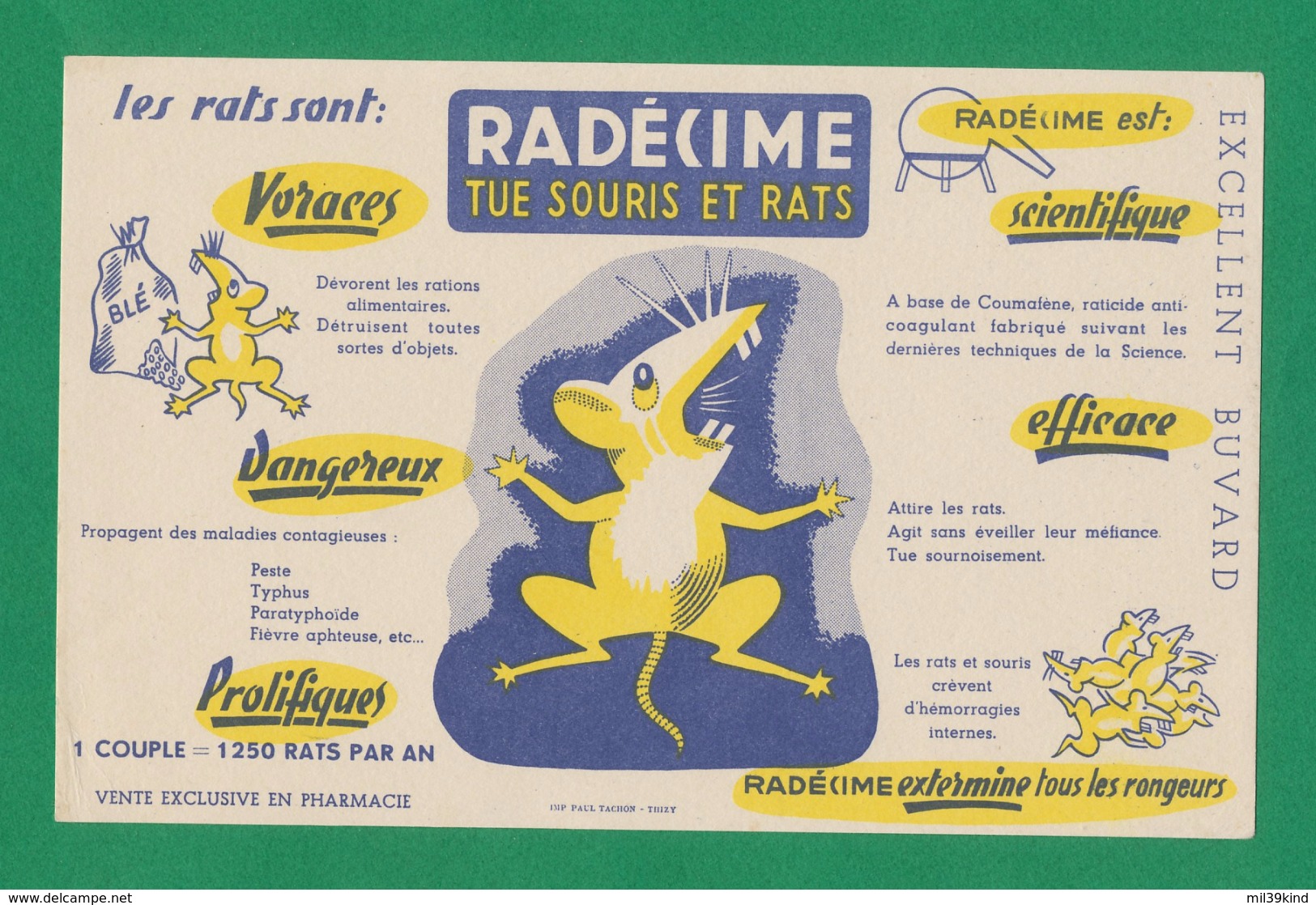 Buvard - RADECIME - Tue Souris Et Rats - R