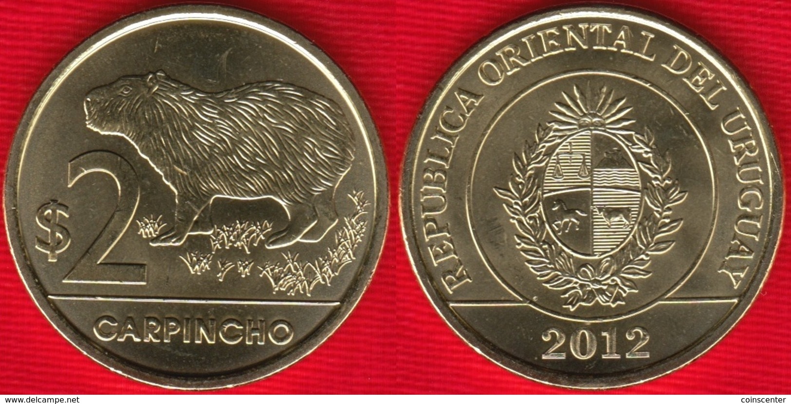 Uruguay 2 Pesos 2012 Km#136 "Carpincho" UNC - Uruguay