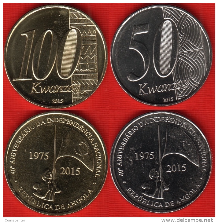 Angola Set Of 2 Coins: 50 + 100 Kwanzas 2015 "Independence" UNC - Angola