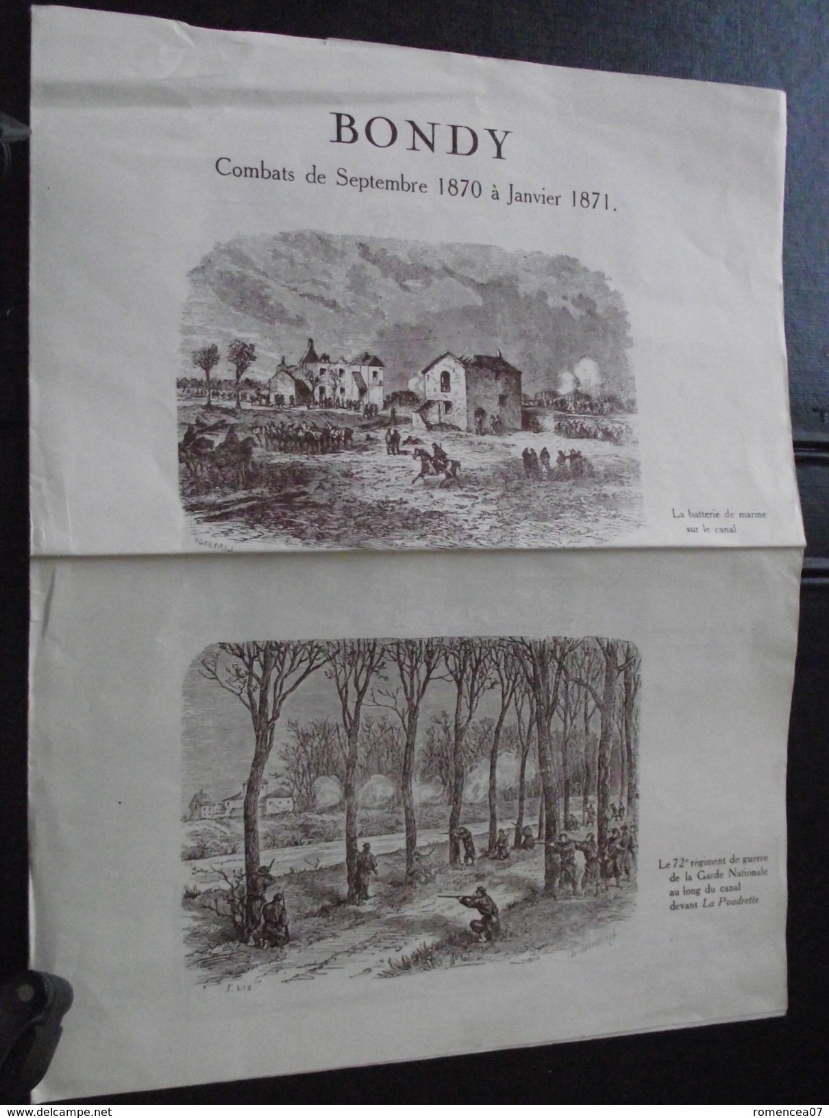 BONDY (Seine-St-Denis) - COMBATS De Septembre 1870 à Janvier 1871 - Dépliant Antérieur à 1960 - A Voir! - Other & Unclassified