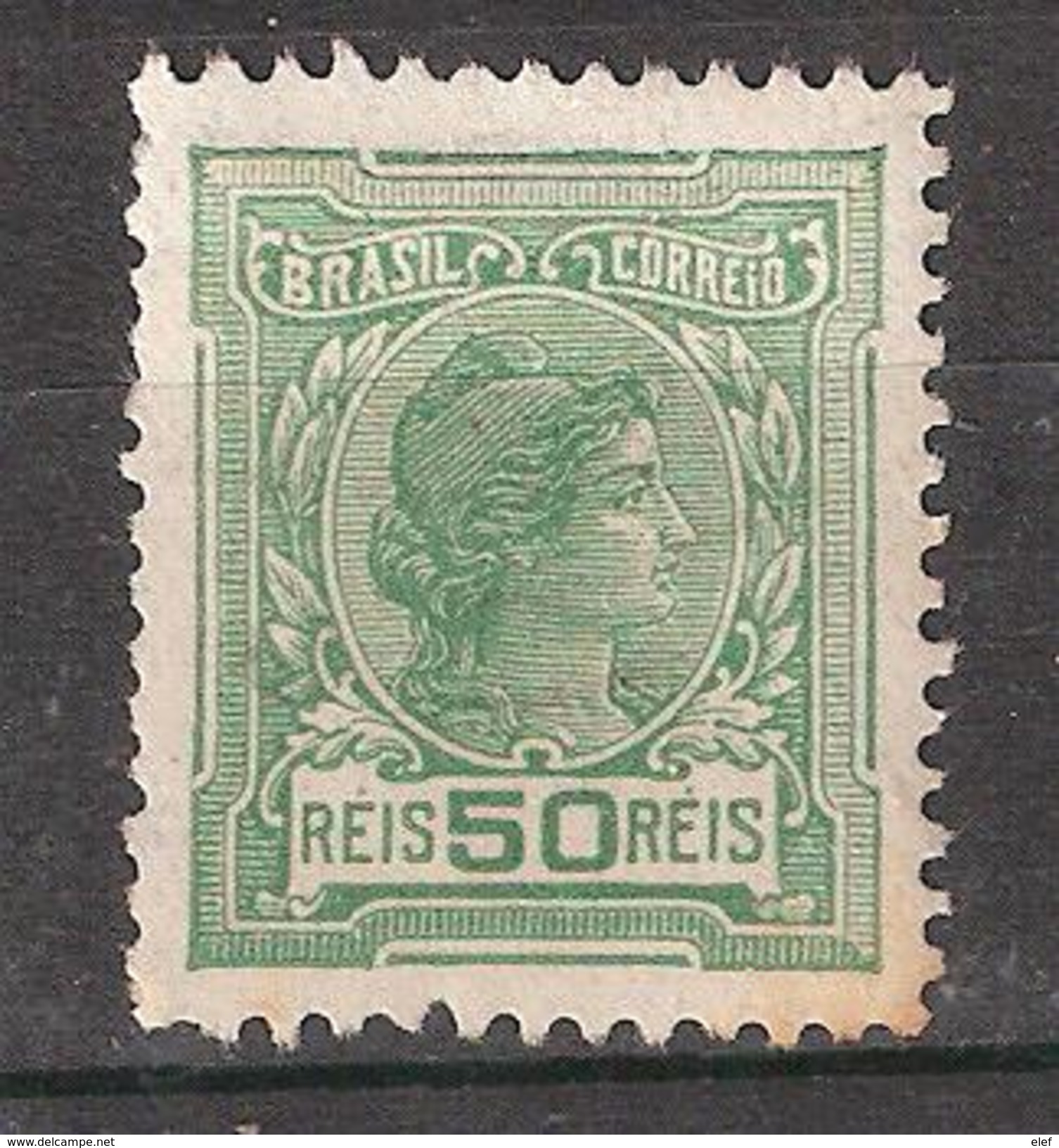 BRASIL / BRAZIL / BRESIL 1918 ,  Yvert N° 154 B ,Liberté , 50 R Vert , Filigrane ,neuf * / MH , Obl, B/TB - Neufs