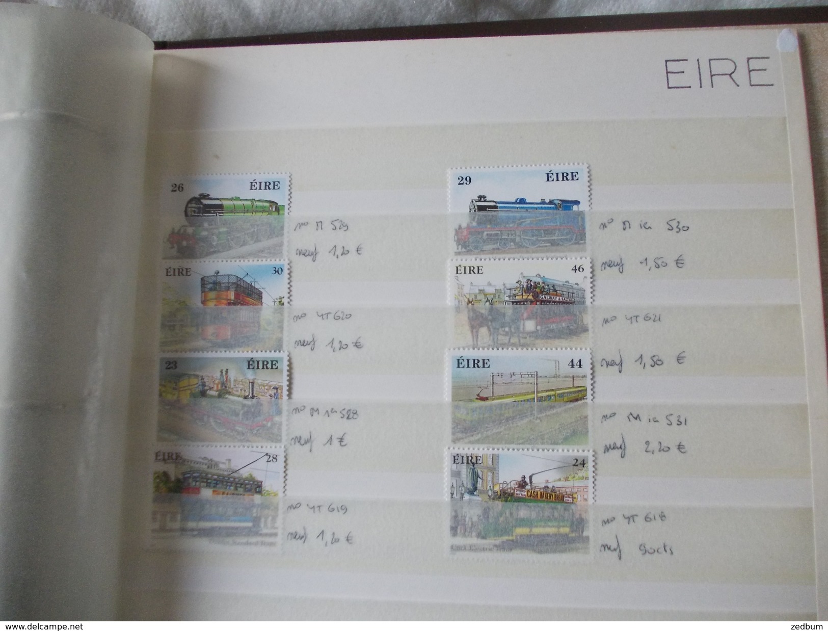 ALBUM 3 collection de timbres avec pour thème le chemin de fer train de tout pays valeur 394.10 &euro;