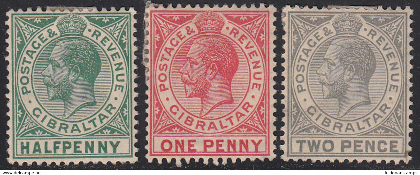 Gibraltar 1912-27 Mint Mounted, Sc# , SG 76,90,93 - Gibraltar