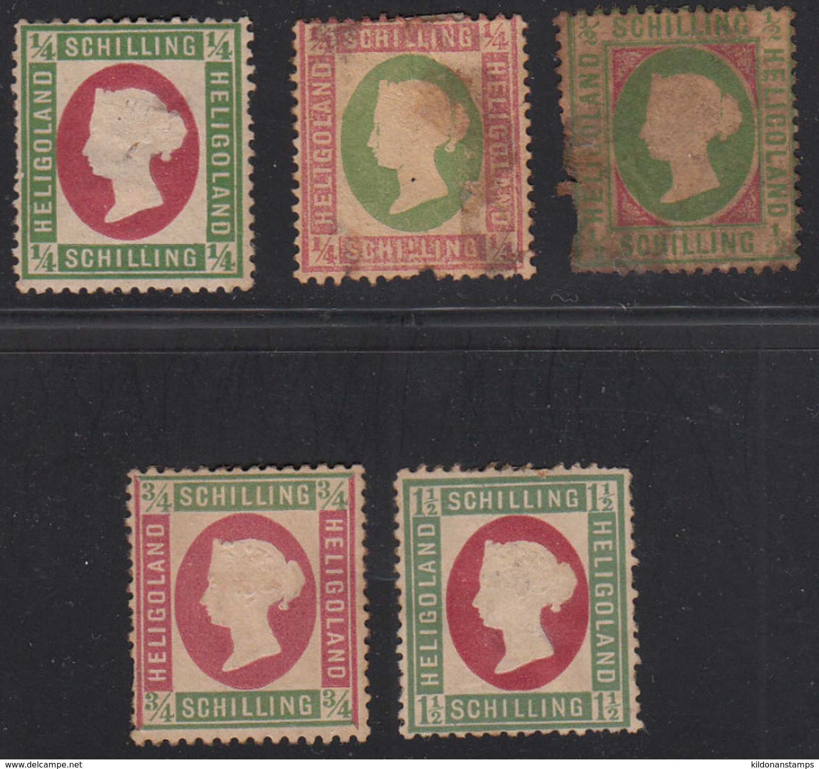 Heligoland 1869-73 Mint Mounted, See Desc, Sc#, SG 5,5a,6,7,9 - Heligoland (1867-1890)