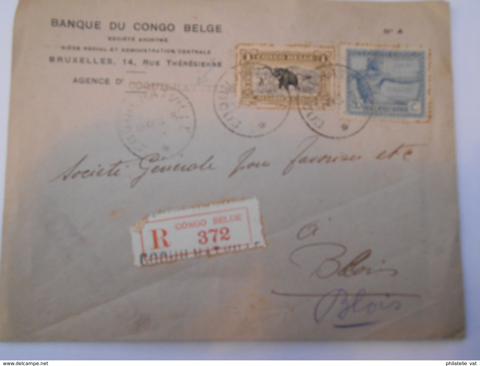 CONGO BELGE - Env Recommandée De Coquilhatville Pour La France - Janv 1925 - P21484 - Lettres & Documents