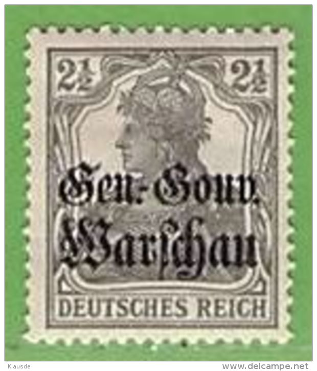 MiNr.6 X  Deutschland Deutsche Besetzg,1.WK Gen.-Gouv.Warschau - Occupation 1914-18