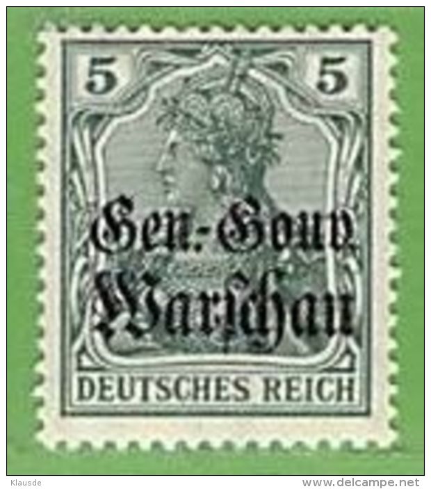 MiNr.8 X  Deutschland Deutsche Besetzg,1.WK Gen.-Gouv.Warschau - Occupation 1914-18