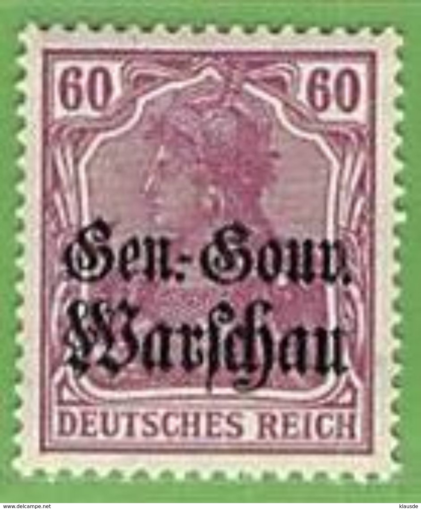 MiNr.16 X  Deutschland Deutsche Besetzg,1.WK Gen.-Gouv.Warschau - Occupation 1914-18