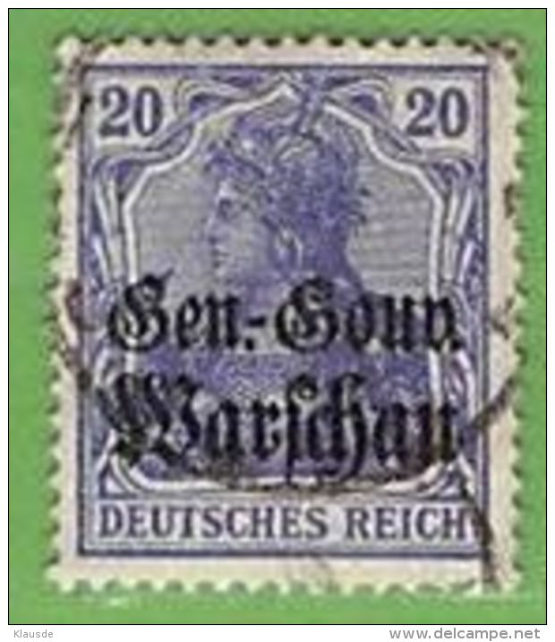 MiNr.13 O  Deutschland Deutsche Besetzg,1.WK Gen.-Gouv.Warschau - Occupation 1914-18