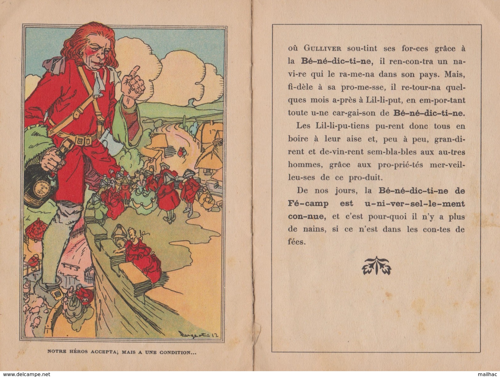 Fascicule Publicitaire - BENEDICTINE - Voyage De Gulliver - 14 Pages - 10 Illustrations Signées - Couleur - Voir Scans - Andere & Zonder Classificatie