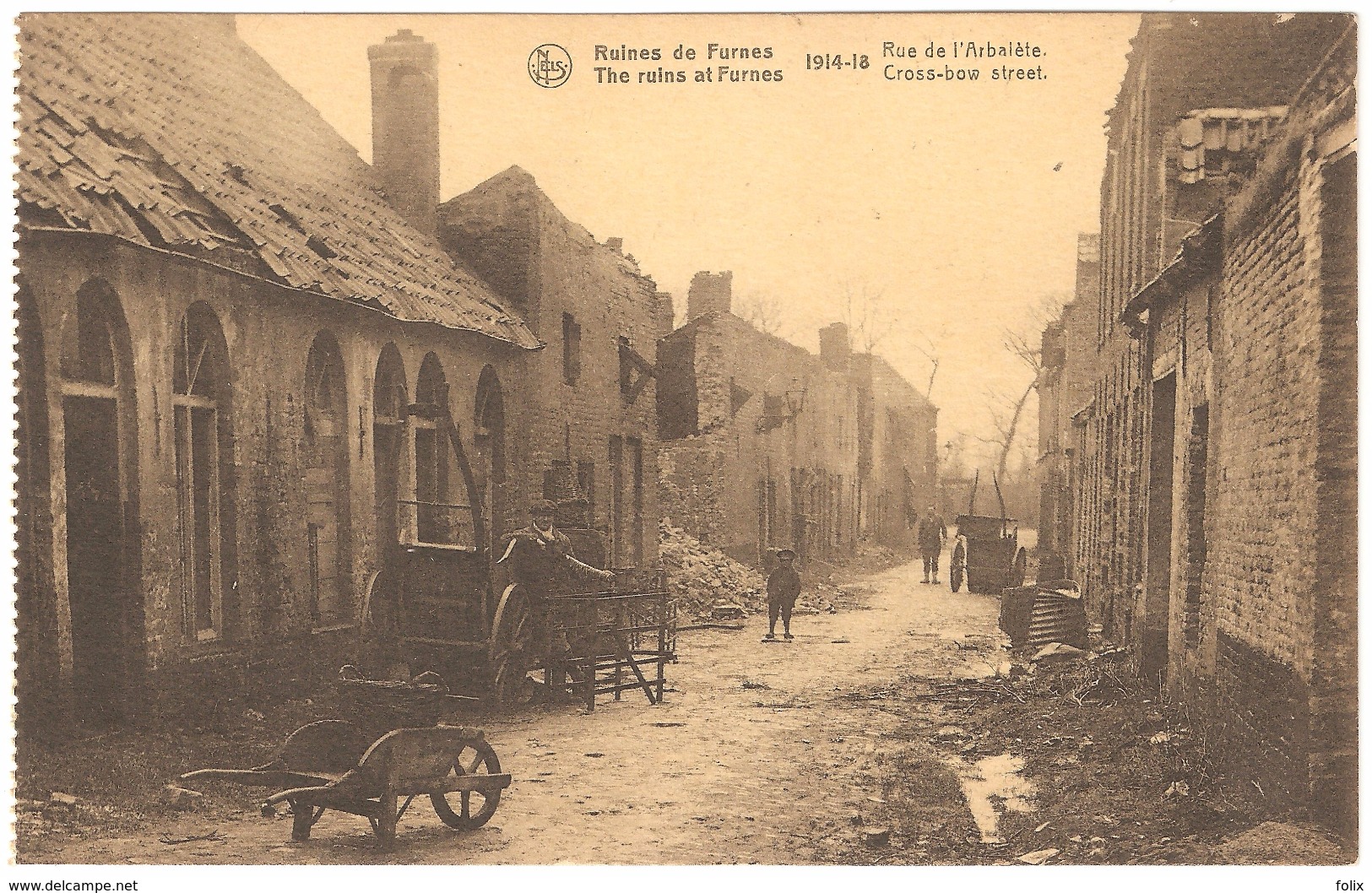 Veurne - Ruins / Ruines De Furnes - 1914-18 - Rue De L'Arbalète / Cross-bow Street - Geanimeerd / Animated - Veurne