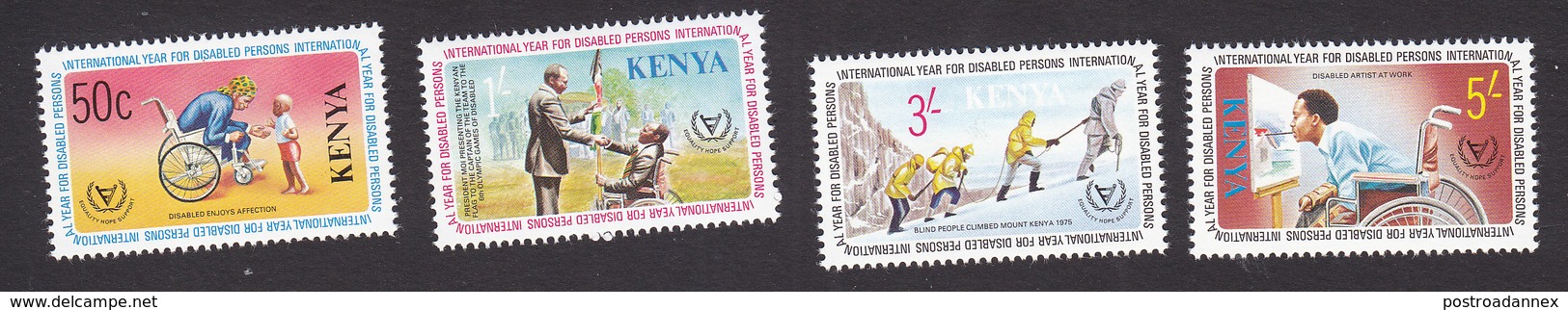 Kenya, Scott #181-184, Mint Hinged, Int'l Year Of Disabled, Issued 1981 - Kenya (1963-...)