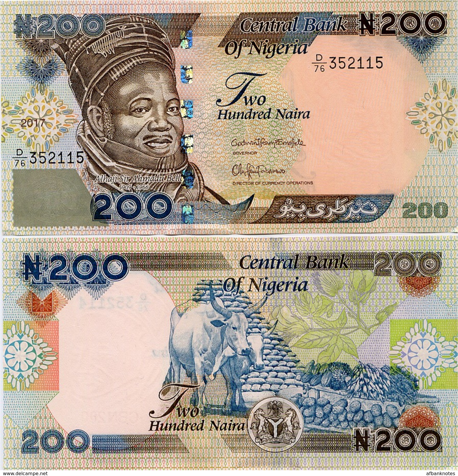 NIGERIA       200 Naira       P-29[q]       2017        UNC - Nigeria