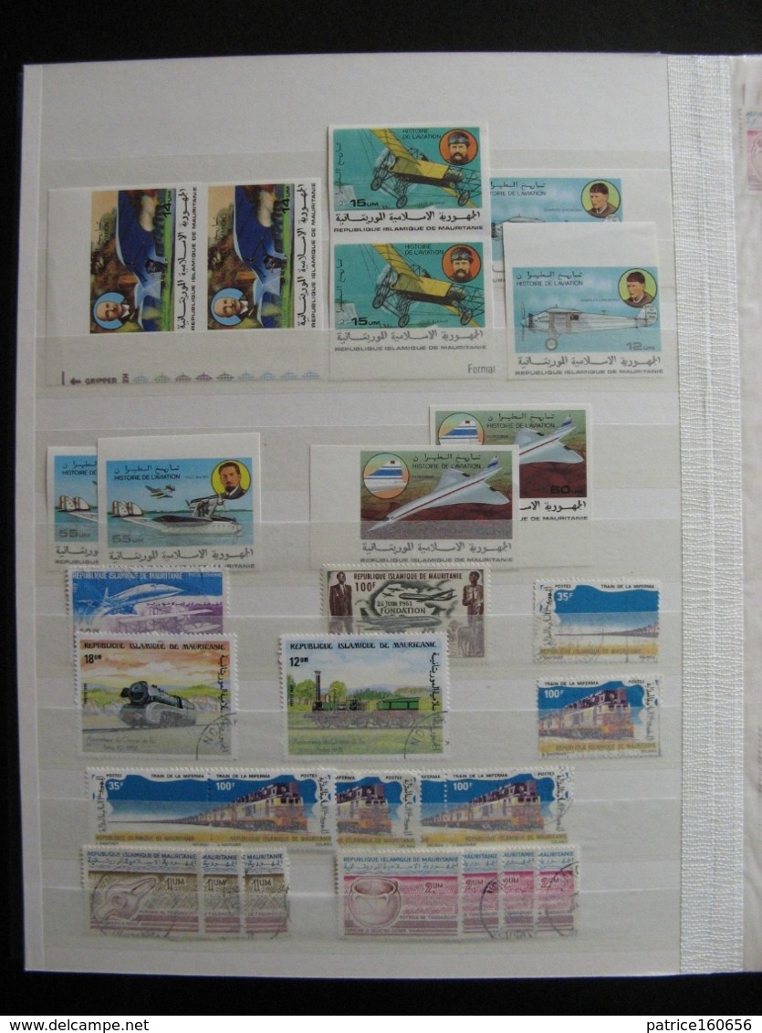 TB lot de timbres de MAURITANIE dans un classeur classeur. Avant et après l'indépendance. Neufs et oblitérés.