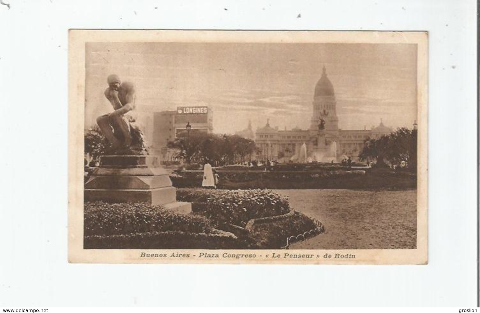 BUENOS AIRES 57  PLAZA CONGRESO LE PENSEUR DE RODIN 1924 - Argentine