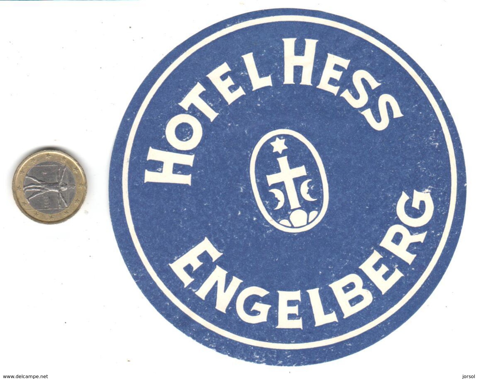 ETIQUETA DE HOTEL  - HOTEL HESS   -ENGELBERG - SUIZA (SUISSE) ( CON CHANELA ) - Hotel Labels