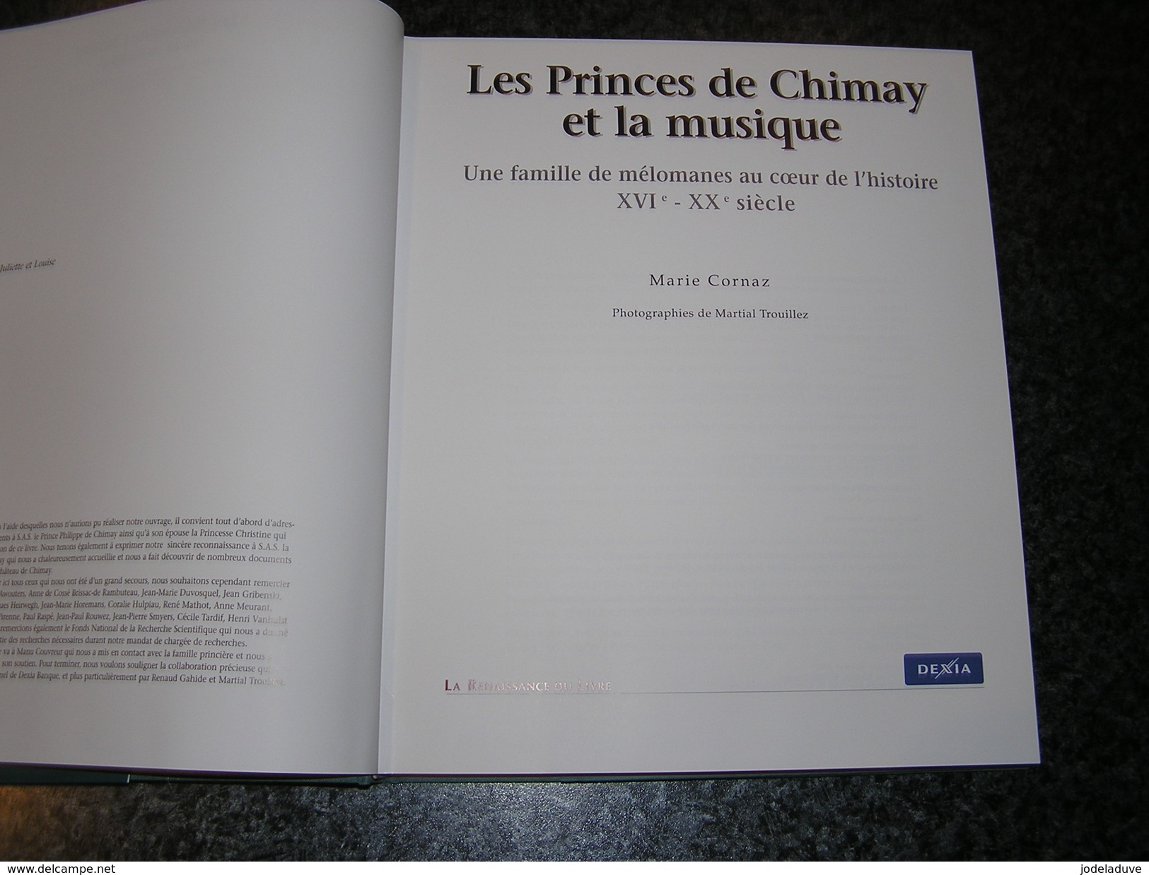 LES PRINCES DE CHIMAY ET LA MUSIQUE Avec CD Marie Cornaz Régionalisme Histoire Théatre Musique Classique Concert Mélodie - Belgio