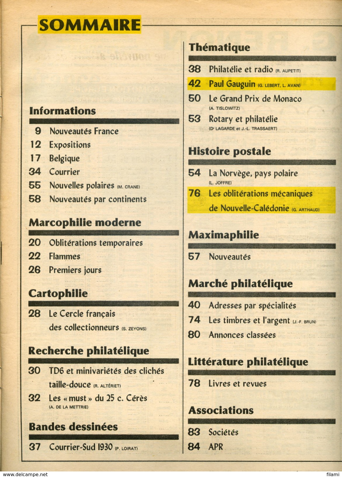 Le Monde Des Philatelistes N.386,1985,Gauguin,automobile Grand Prix Monaco,TD6,Cérès 25c,obl.meca Ter.fr Du Pacifique - Français (àpd. 1941)