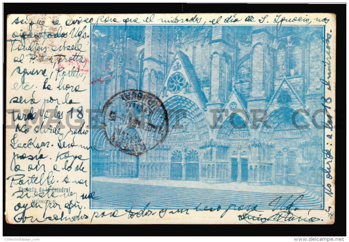 EDICION ESPAÑA CATEDRAL BOURGES FRANCE RARA - Vintage Original Ca1900 POSTCARD CPA AK (W4_3379) - Otros & Sin Clasificación