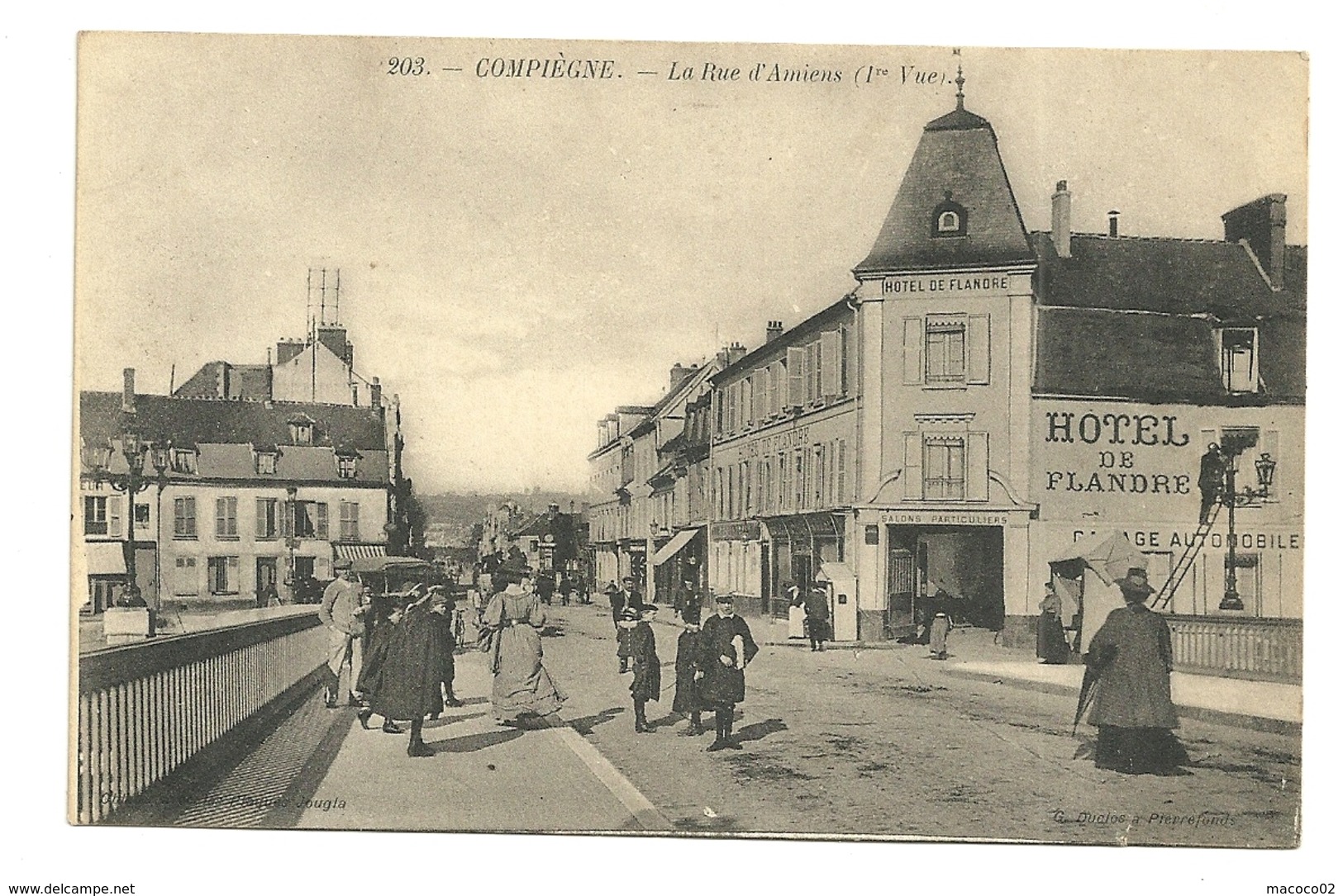 COMPIEGNE Dpt60 La Rue D'Amiens 1ère Vue N°203 1913 - Compiegne