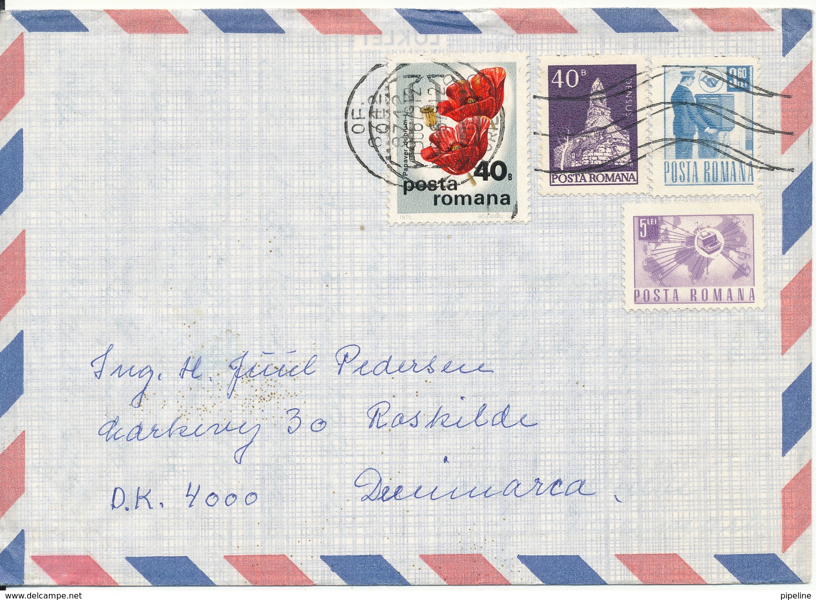 Romania Air Mail Cover Sent To Denmark 19-6-1979 - Storia Postale