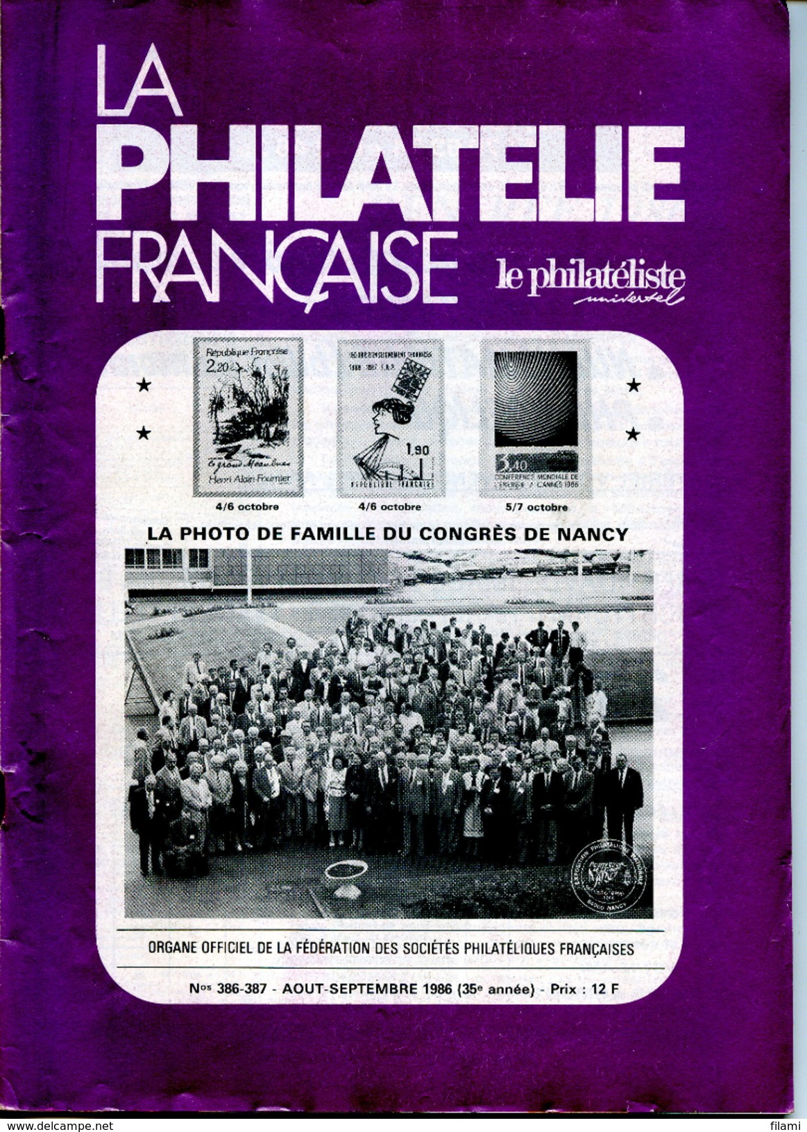 La Philatelie Française N.386,1986,obl.viti-vinicole,cachet Allemand à Strasbourg,espéranto,entiers Postaux France - Français (àpd. 1941)