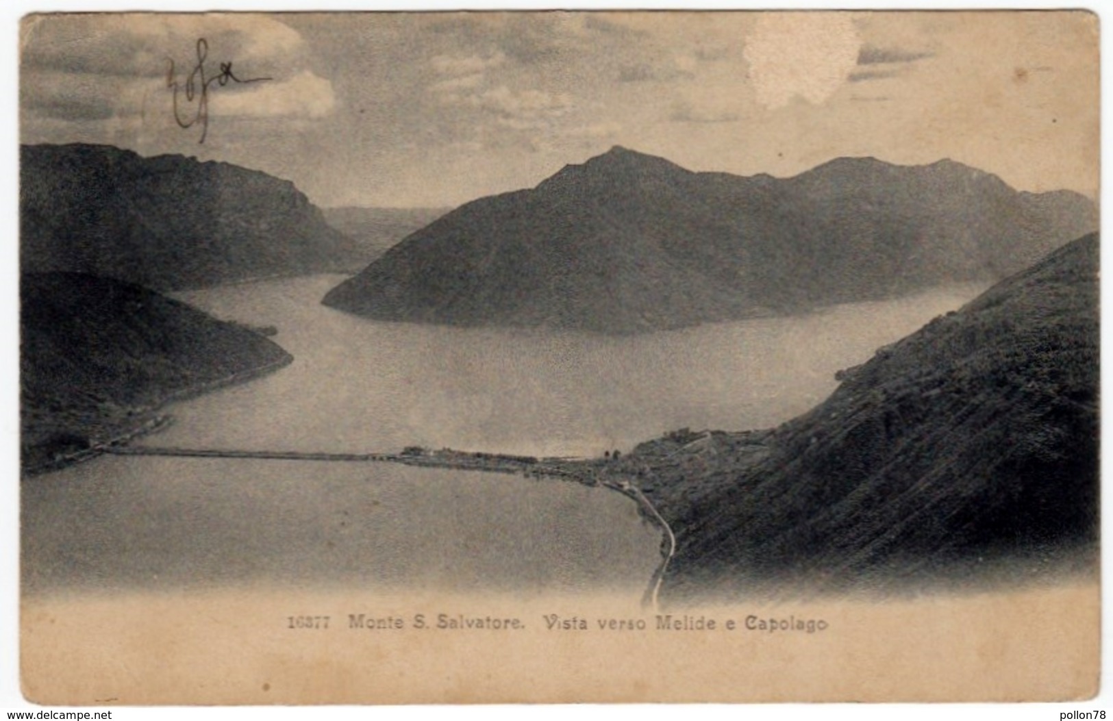 MONTE S. SALVATORE - VISTA VERSO MELIDE E CAPOLAGO - TICINO - 1905 - Vedi Retro - Formato Piccolo - Capolago