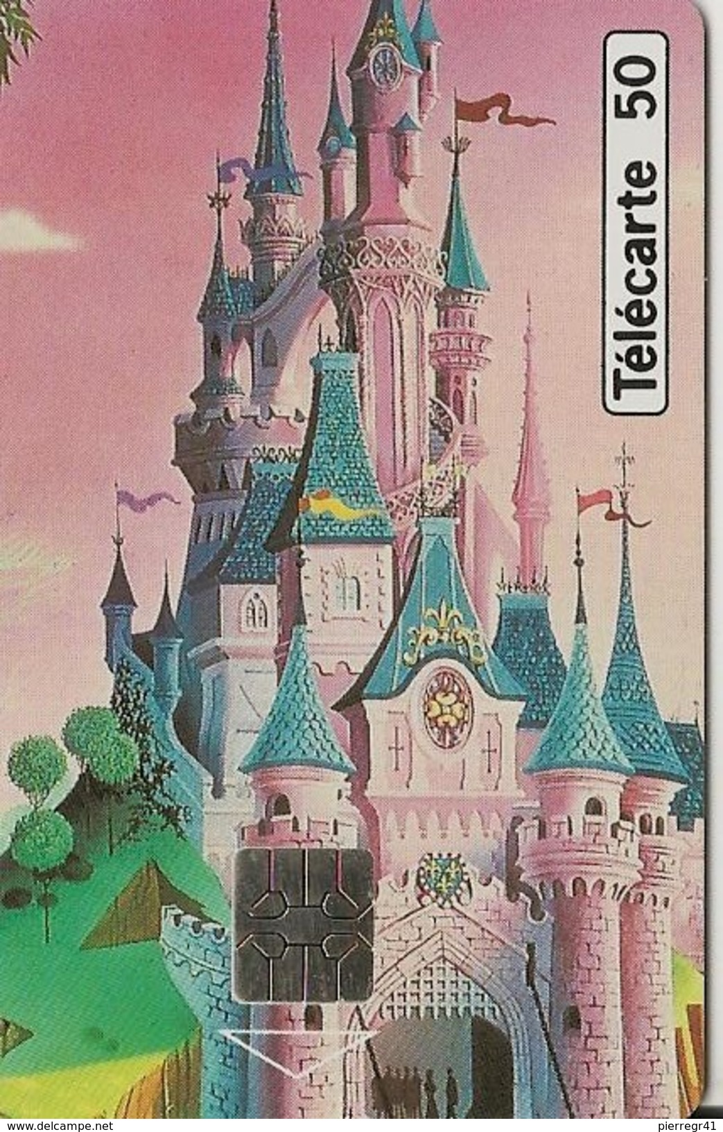 CARTE-PUCE-PRIVEE-PUBLIC- 50U- EN-1105-SO5-06/94-DISNEYLAND-CHATEAU-- R° MAT-UTILISE--TBE- - 50 Unités   