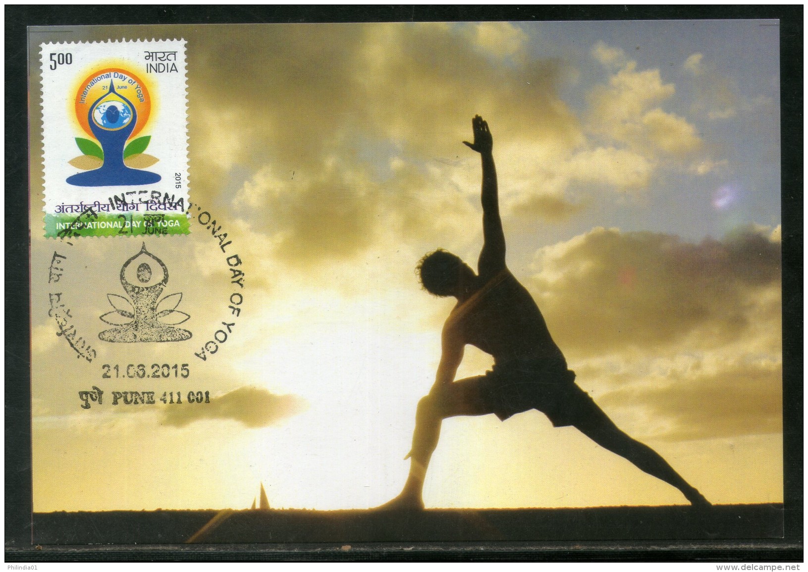 India 2015 International Day Of Yoga Health Fitness Max Card # 8302 - Other & Unclassified