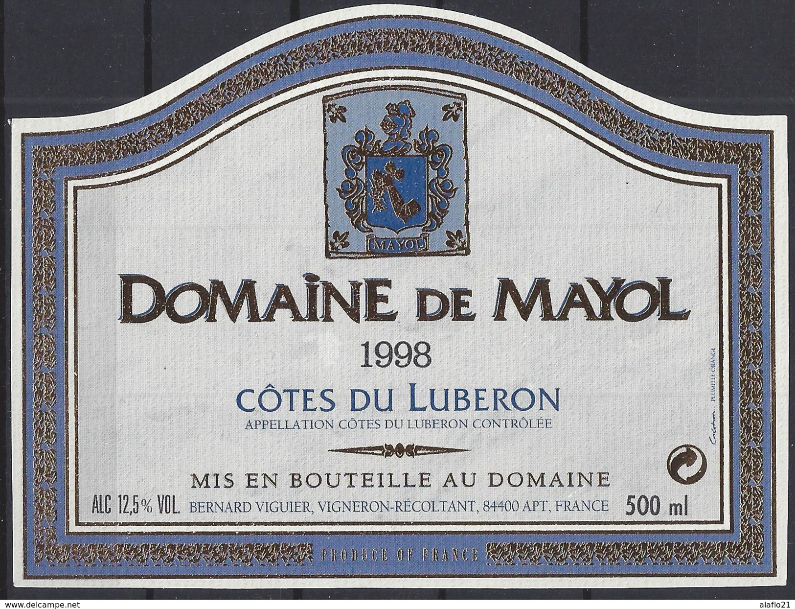 ETIQUETTE DOMAINE De MAYOL 1998 - CÔTE Du LUBERON - Vino Rosso