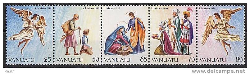 VANUATU // 1990 Noël90, Anges // 5 V NEUFS *** (MNH SET) - Vanuatu (1980-...)